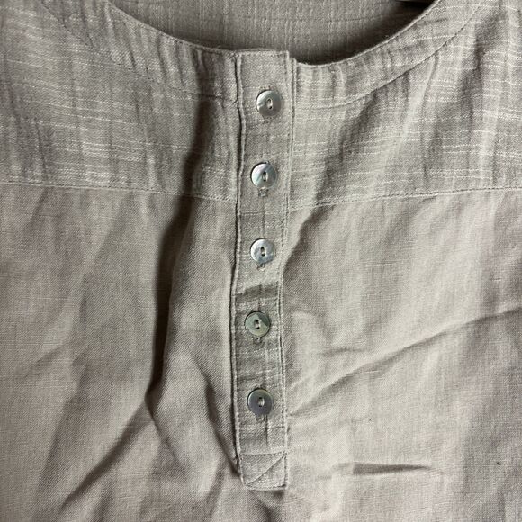 SOFT SURROUNDINGS Linen Cotton Button Up Top Women's Sz XS Resort Boho - Picture 9 of 13